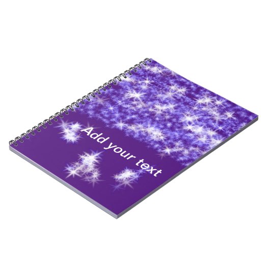 Carnet Parties scintillant violet simple étoiles scintill (Côté gauche)