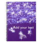 Carnet Parties scintillant violet simple étoiles scintill (Devant)