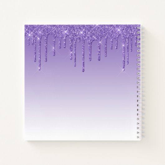 Carnet Parties scintillant violette à script moderne et t (Dos)