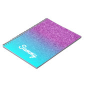 Carnet Parties scintillant violette et Aqua Ombre Personn (Côté gauche)