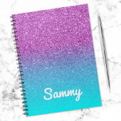 Carnet Parties scintillant violette et Aqua Ombre Personn
