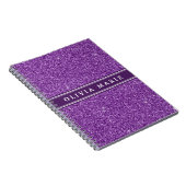 Carnet Parties scintillant violette (faux) Nom personnali (Côté Droit)