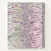 Carnet Parties scintillant Zebra Tiger Argent Rose (Dos)