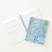 Carnet Parties scintillant Zèbre de Tigre Vert Bleu (Intérieur)