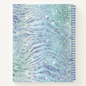 Carnet Parties scintillant Zèbre de Tigre Vert Bleu (Dos)