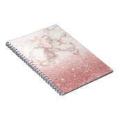 Carnet Parties scintillantes roses Ombre de marbre blanc (Côté Droit)