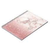 Carnet Parties scintillantes roses Ombre de marbre blanc (Côté gauche)