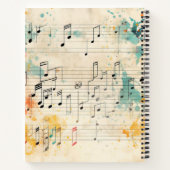 Carnet Partition de violon à éclaboussures d'aquarelle (Dos)