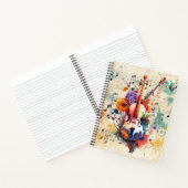 Carnet Partition de violon à éclaboussures d'aquarelle (Intérieur)