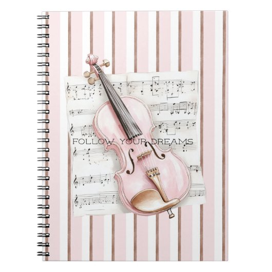 Carnet Partition de Violon Rose (Devant)