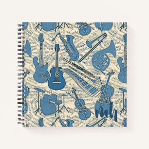 Carnet Partition Musique et instruments Blue/Ivory ID481