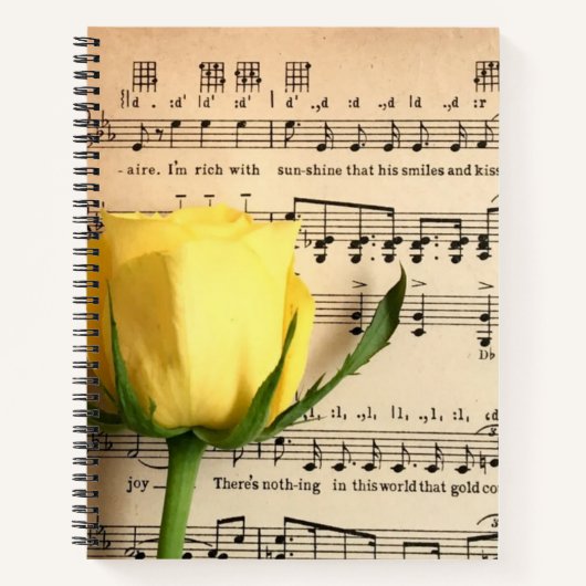 Carnet Partition Rose jaune (Devant)