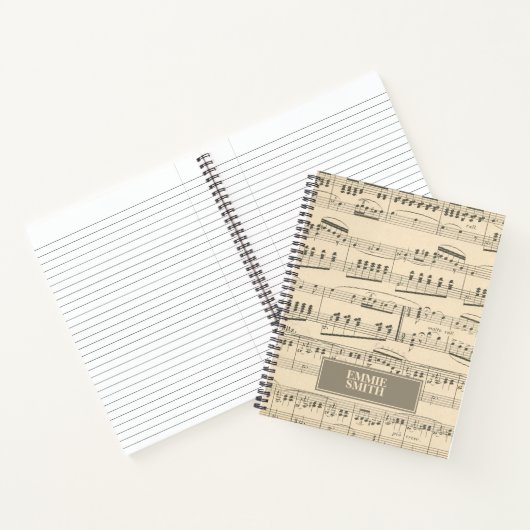 Carnet Partition Vintage personnalisée (Intérieur)