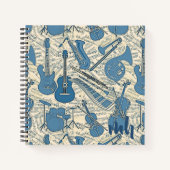 Carnet Partitions et instruments Bleu/Ivoire ID481 (Devant)