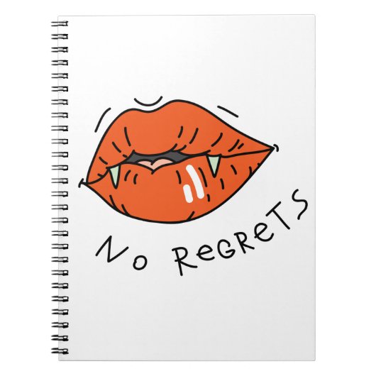 Carnet Pas de Regrets Red Lips Anti-Valentine (Devant)