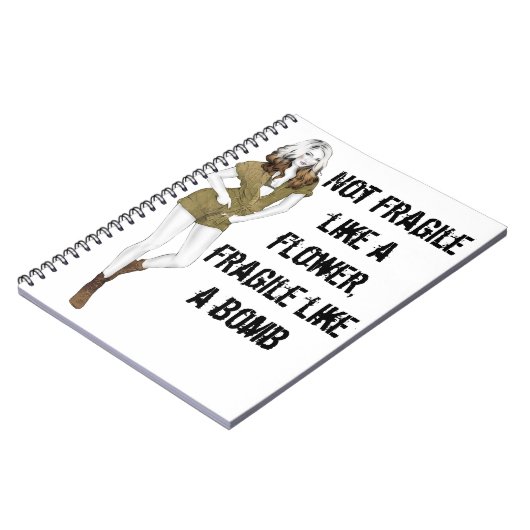 Carnet Pas fragile comme une fleur, fragile comme une bom (Côté gauche)