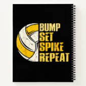 Carnet Passe Réception Smash Répète Volley Drôle (Dos)