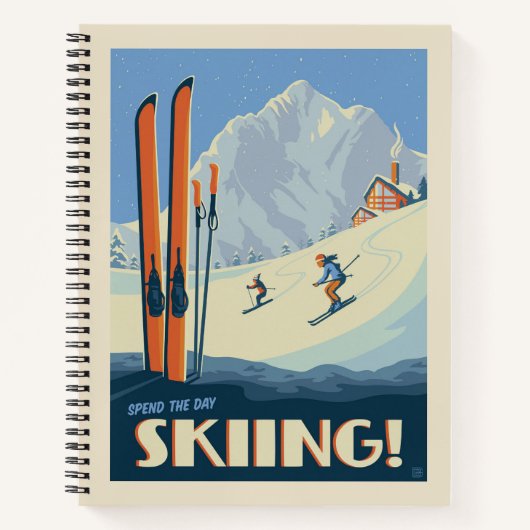 Carnet Passez la journée à skier Vintage (Devant)