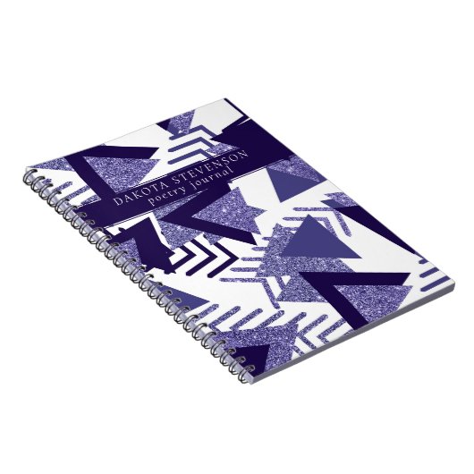 Carnet Passion violette cool | Monogramme des formes Abst (Côté Droit)