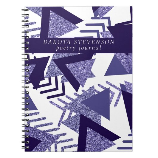 Carnet Passion violette cool | Monogramme des formes Abst (Devant)