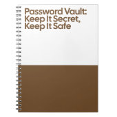 Carnet Password Vault Secret Notebook (Devant)