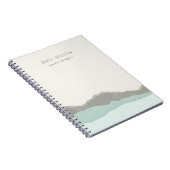 Carnet Pastel Aqua Grey Kraft Mountain Wave Tordu Edge (Côté Droit)