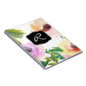 Carnet Pastel Aquarelle Floral Monogramme (Côté Droit)