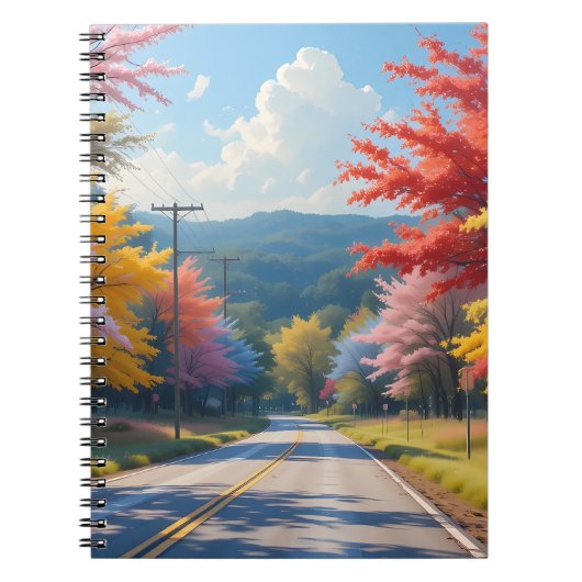 Carnet Pastel Autumn Country Road Watercolor (Devant)