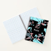 Carnet Pastel Bleu Noir Rose Gris abstrait (Intérieur)
