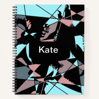Carnet Pastel Bleu Noir Rose Gris abstrait