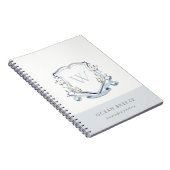 Carnet Pastel Blue Fleur sauvage Aquarelle Crest Monogram (Côté Droit)
