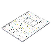 Carnet Pastel Blue Jellow Confetti Motif personnalisé (Côté gauche)