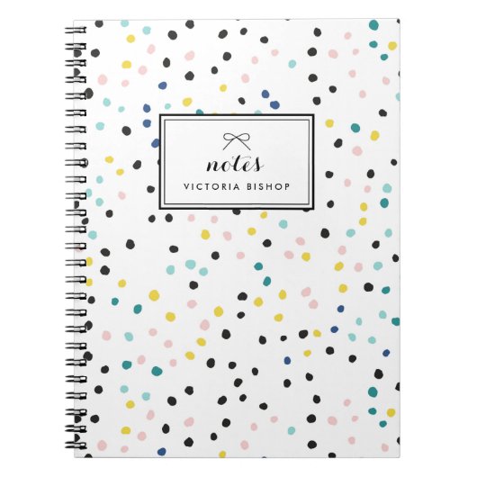 Carnet Pastel Blue Jellow Confetti Motif personnalisé (Devant)