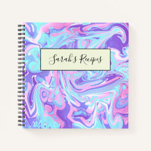 Carnet Pastel Blue & Purple Marble Texture liquide