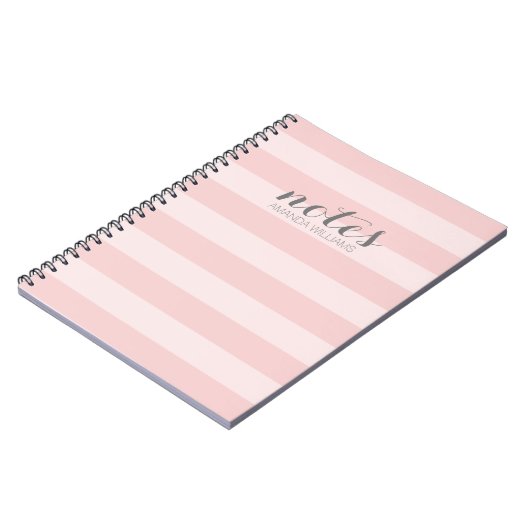 Carnet Pastel Blush Pink et Grey Notes pour Femmes (Côté gauche)