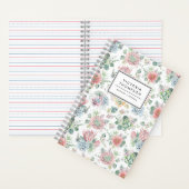 Carnet Pastel Botanical Aquarelle Succulents Motif (À l'intérieur)