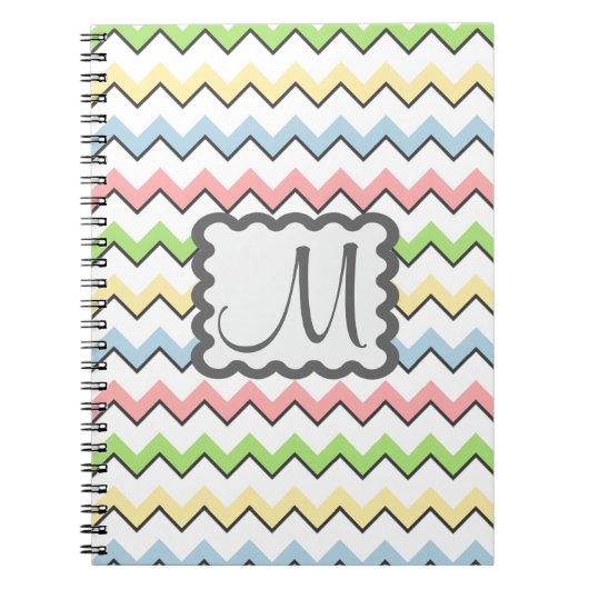 Carnet Pastel Chevron avec Monogram de Shirley Taylor (Devant)