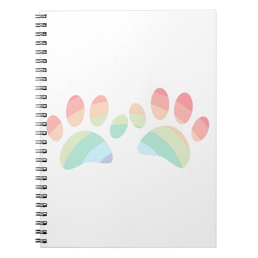 Carnet Pastel Color Rainbow Chien Empreintes de pattes (Devant)