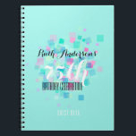 Carnet Pastel Colors Aqua 75th Birthday Party Guest Book<br><div class="desc">Customizable 75th Birthday Celebration Guest Book with small squares in pastel colors. Background color (aqua) is customizable and lettering too.</div>