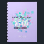 Carnet Pastel Colors V 75th Birthday Party Guest Book<br><div class="desc">Customizable 75th Birthday Celebration Guest Book with small squares in pastel colors. Background color (violet) is customizable and lettering too.</div>