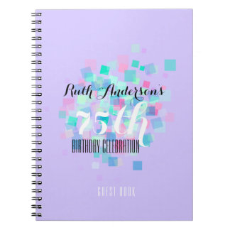Carnet Pastel Colors V 75th Birthday Party Guest Book