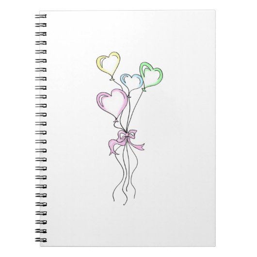 Carnet Pastel Colours Ballons Coeur (Devant)