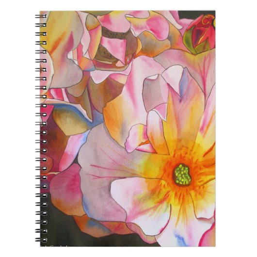 Carnet Pastel Cornelia Rose aquarelle peinture (Devant)