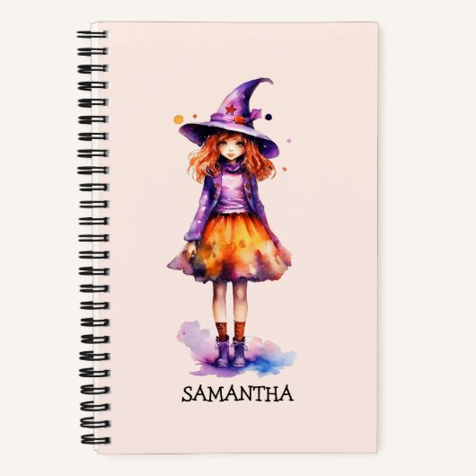 Carnet Pastel Cute Witch Girl - Halloween esthétique (2) (Recto)