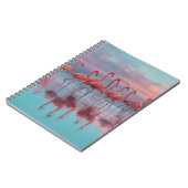 Carnet Pastel Flamants roses Sunset Eau Réflexion (Côté gauche)
