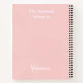 Carnet Pastel Floral en rose clair nom personnalisable (Dos)