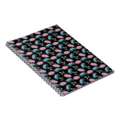 Carnet Pastel Floral Pattern on Black Background | Cute D (Côté Droit)