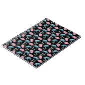 Carnet Pastel Floral Pattern on Black Background | Cute D (Côté gauche)