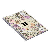 Carnet Pastel Florals & Monogrammes Feuille (Côté Droit)