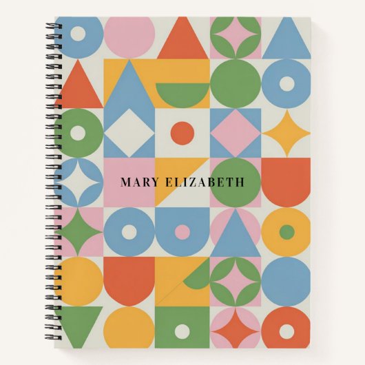 Carnet Pastel Geometric Shapes Personalized Notebook (Devant)